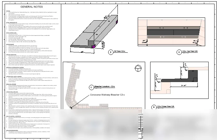 Precast Bleacher Units — Structural Engineering and Production Drawings project preview